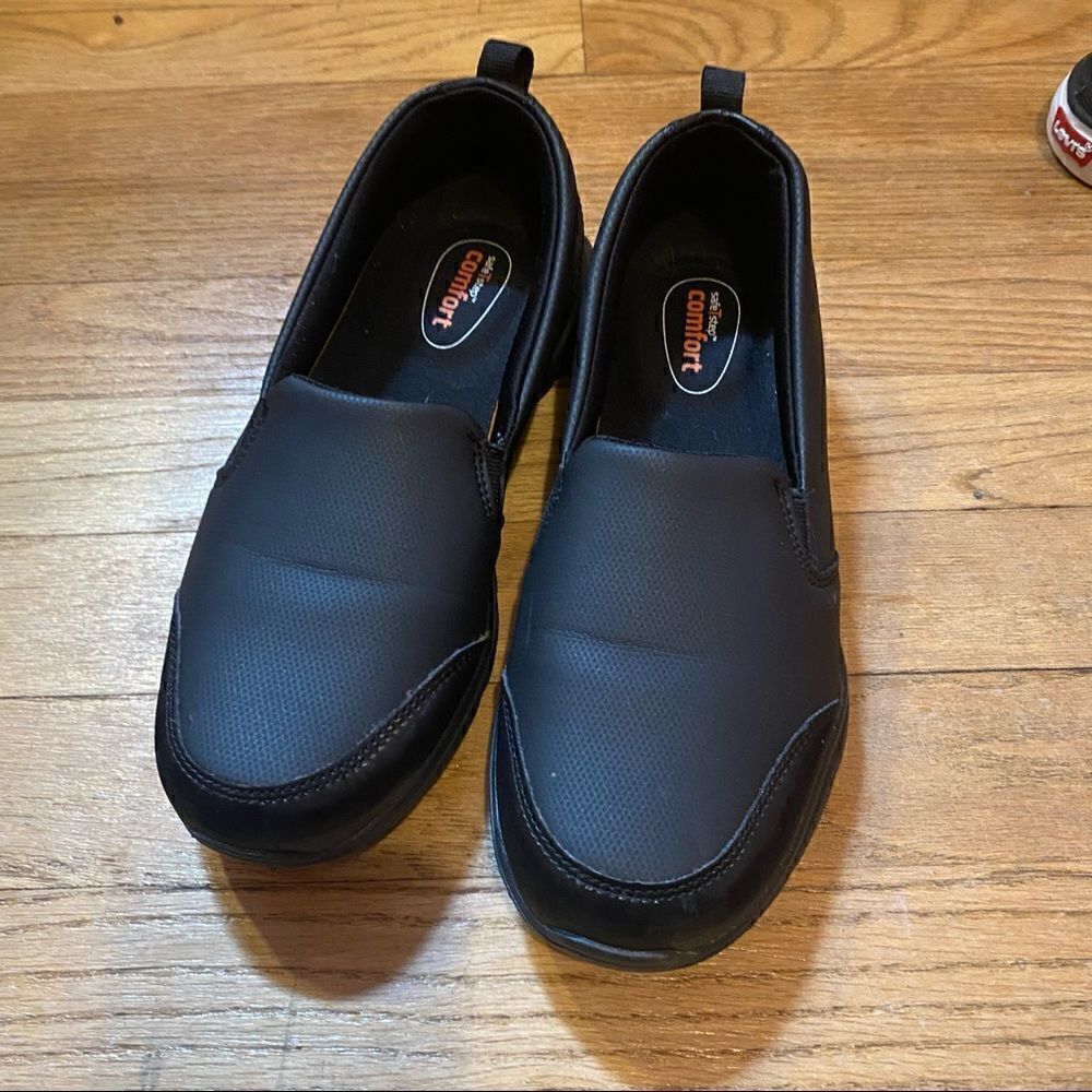 SafeTstep comfort black slip on shoes
